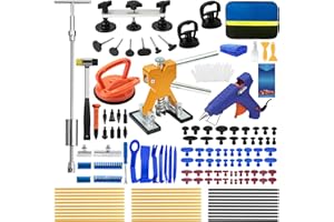 DIQDI 139PCS Dent Puller Kit, Paintless Dent Repair Kit for Cars, Professional PDR Dent Removal Tool Set for Hail Damage & Door Dings, Auto Body Dent Puller Kit with T-Bar, Bridge Puller & Gold Lifter