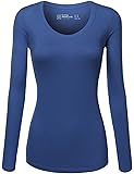Fifth Parallel Threads FPT Womens Basic Scoopneck Long Sleeve T-Shirt (S-3XL) AFRICANVIOLET L