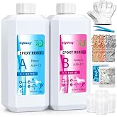 SigWong Epoxy Resin 40OZ - Crystal Clear Coating Kit, Easy Mix 1:1 Ratio, Bubble Free & Anti-Yellowing, Self Leveling, 2 Part