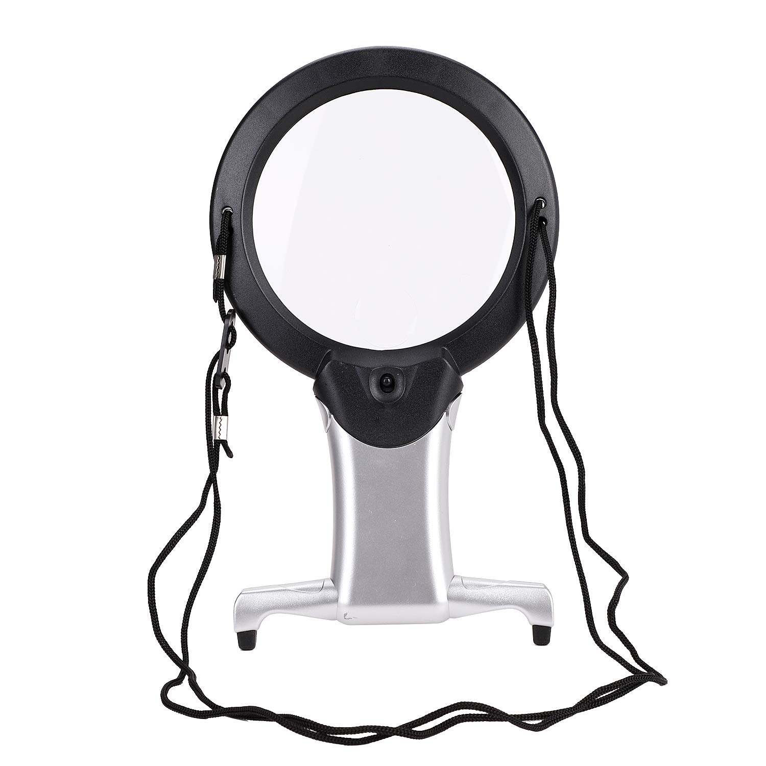 2 in 1 Large Hands free Magnifying Glass with Light & Neck Cord LED Illuminated Magnifier Chest Rest Light Magnifier Neck Wear Magnifying Glass for Reading Sewing Crafts Handcraft Jewelry Hobby