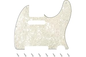 Banworks 4 Ply Tele Pickguard 8-Hole Electric Guitar Pickguard Scratch Plate for USA/Mexican Fender Modern Style Standard Tele Telecaster JT/HB-03 Vintage White Pearl