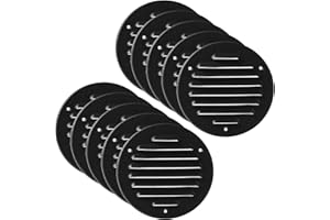 Vent Systems - 4 Inch (Inner) Pack of 10 Black Metal Round Soffit Air Vent Grille Cover, Register air Vent Deflector, Louver 