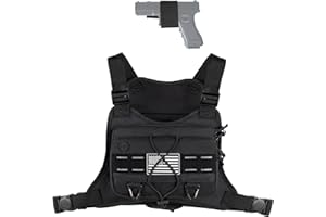 TBNBO Outdoor Sports Chest Bag for Men with Phone Holder, Breathable Running Chest Pack Fits Most Pistols,EDC Travel Running Vest Pouch, Tactical Chest Bag for Hiking, Workout, Cycling and Walking Dog