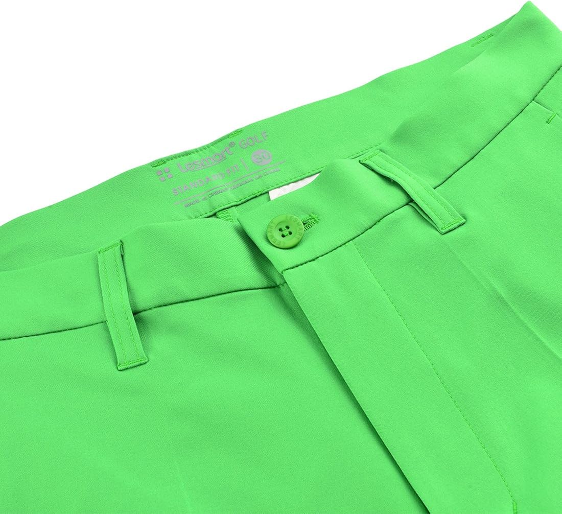 Lesmart Men's Golf Pants Lightgweight Stretch Relaxed Fit Pants Flat Front Classic Pants: Clothing
