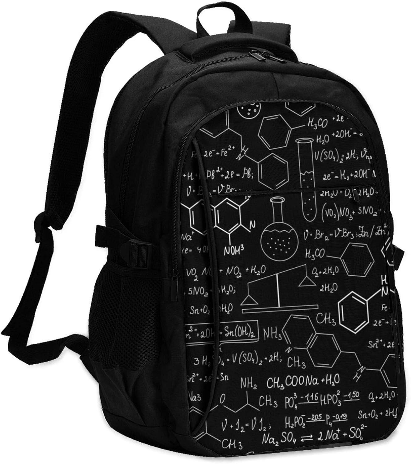 Abstract Science Chemistry Printed Laptop Backpack, Casual Business