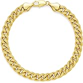 AHSIWC 14K Gold Bracelets for Women & Men 6.5mm Cuban Chain Bracelet for Men Trendy Dainty Link Bracelets for Women Jewelry Gifts