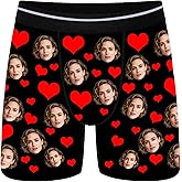 Depoga Custom Boxer Briefs for Men - Personalized Face Boxers, Fun Gift for Boyfriend, Husband, or Special Occasions