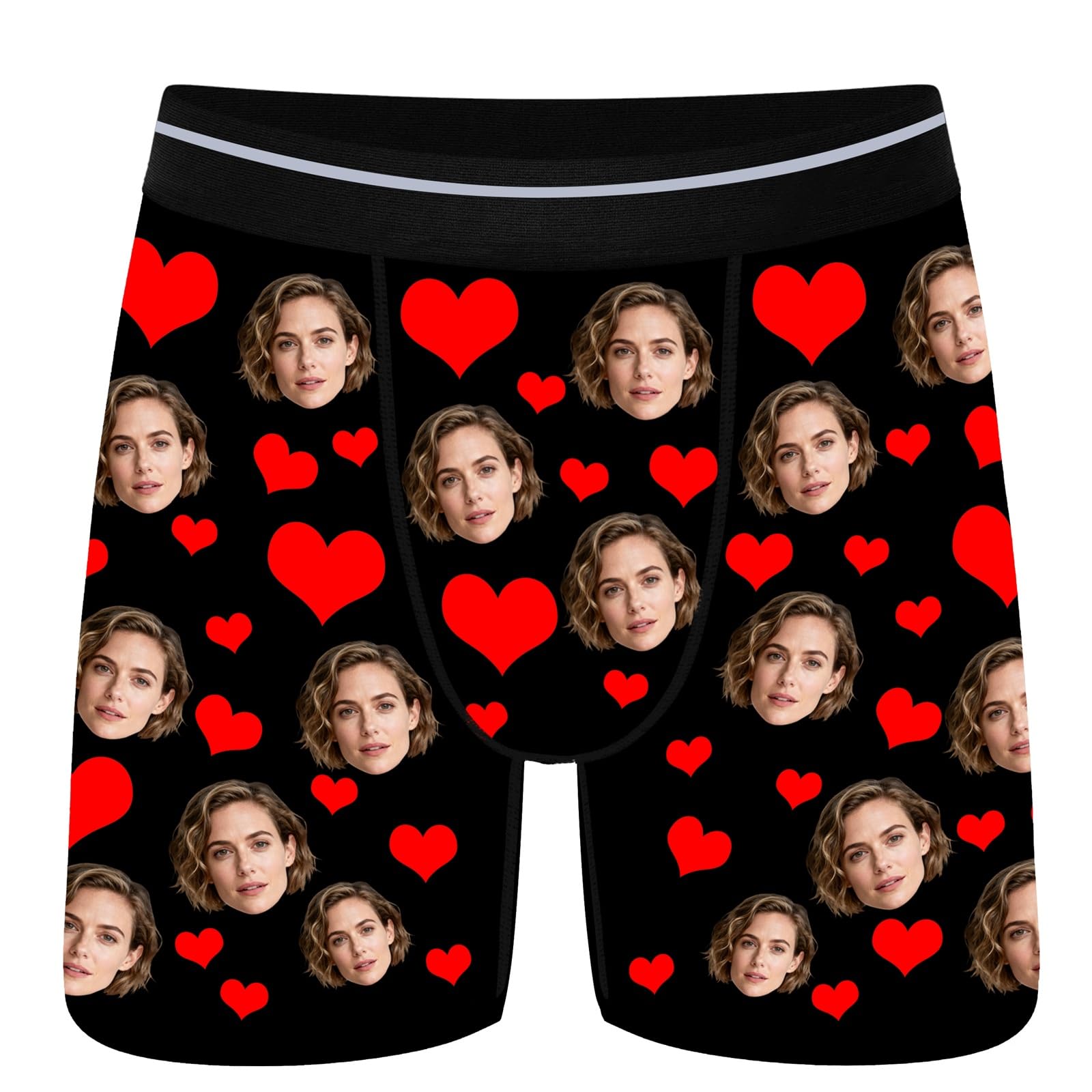 Depoga Custom Boxer Briefs for Men - Personalized Face Boxers with Photo, Funny Custom Underwear Gift for Boyfriend, Husband, or Male Friends, Unique Valentines Personalized Gift Idea