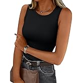 Trendy Queen Womens Tank Tops Summer Fashion 2026 Workout Ribbed Sleeveless High Neck Beach Vacation Oufits Clothes