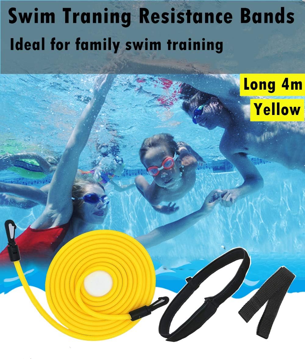 4m Swimming Belt for Adults Swimming Bands for Training Flexible Swimming Rope Belt for Pool, Adjustable Swimming Training Rope Bands Swimming Elastic Rope Swim Belt Swimming Resistance Belt : Sports & Outdoors