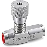 Hydraulic Flow Control Needle Valve 1/2 Inch Throttle Check Valve NPT 5800PSI One Way For Hydraulic Oil Gas