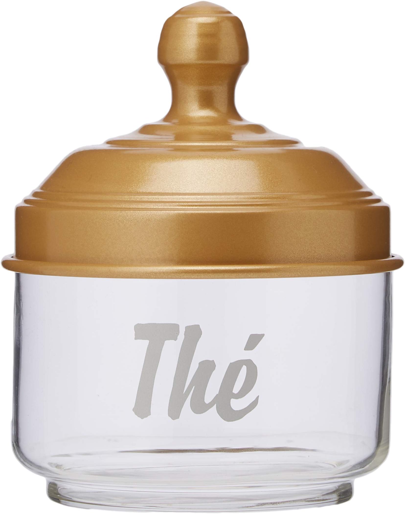Italo Ottinetti Glass Jar Painted Aluminium Lid Copper 0.75 Litre Sf, Golden, one size