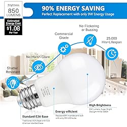 Maylaywood A19 LED Light Bulbs, 60 Watt Equivalent