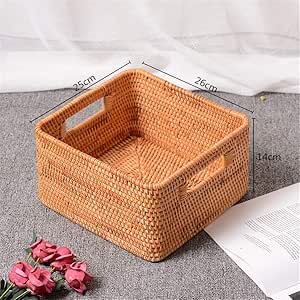 Cesta Tejida Fácil De Llevarubo De Jacinto De Agua Tejido a mano Cesta