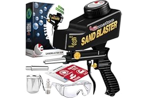 LE LEMATEC Sand Blaster Gun Kit for Air Compressor, Paint/Rust Remover for Metal, Wood & Glass Etching, Up to 150 PSI Blastin