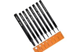 WUTA Leather Punches Round Hole Puncher Plating Titanium Hollow Punching Tool Working for Watch Band, Fabric, Plastic 1+1.5+2+3+4+5mm (6pcs)