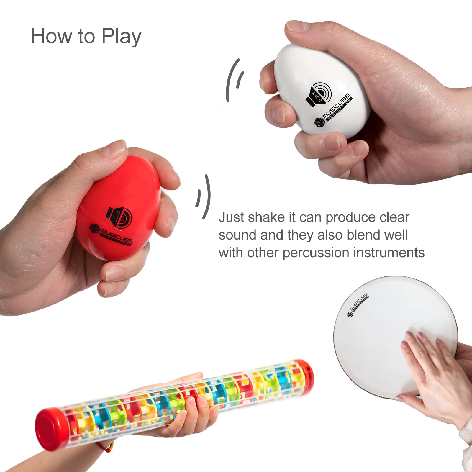 Mua MUSICUBE Egg Shakers Professional 4-Tones Percussion Plastic Egg ...