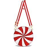 Candy Purse for Women Beaded Candy Cane Lollipop Crossbody Shoulder Bag Candy Costume Outfits Christmas Accessories Gifts