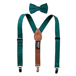 Spring Notion Boys' Linen Blend Suspenders and Bow