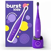 Burst Kids &amp; Toddlers Electric Toothbrush (Purple) | Soft Bristles | Two Minute Timer | Rechargeable Battery | Easy-Grip Silicone Handle | 2 Modes for Healthy Smiles | Ages 3+