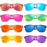 Matcheck 8/16 Pack Neon Colors Sunglasses Wholesale Bulk Party Favors Retro Classic Glasses Birthday Pool Unisex Adult