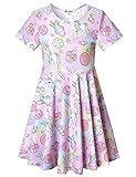 Unicorn Dresses for Girls Short Sleeve Swing Summer