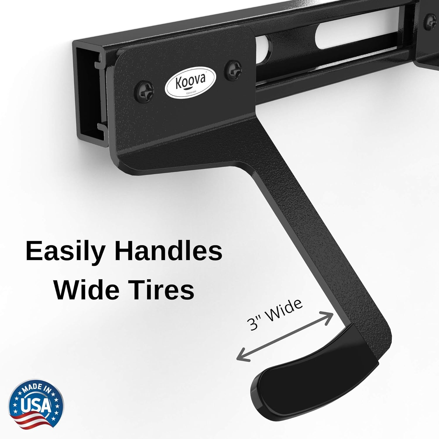 Koova Wall Mount Bike Storage Rack Garage Hanger for 3 Bicycles + Helmets | Fits All Bikes Even Large Cruisers/Big Tire Mountain Bikes | Heavy Duty Powder Coated Steel | Made in USA (3 Bike Rack): Home & Kitchen