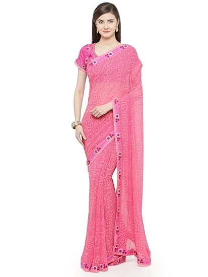 Pink Georgette Embellished Saree (ANSHIKA12010SSSR01T_Pink)