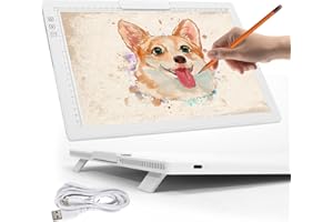 Rechargeable A4 LED Light Box, Innovative Stand and Top Clip, iVAOOZE Wireless Light Pad for Cricut Vinyl, Weeding Tools, Diamond Painting, Drawing Craft Light Board for Tracing,Sketching,HTV (White)