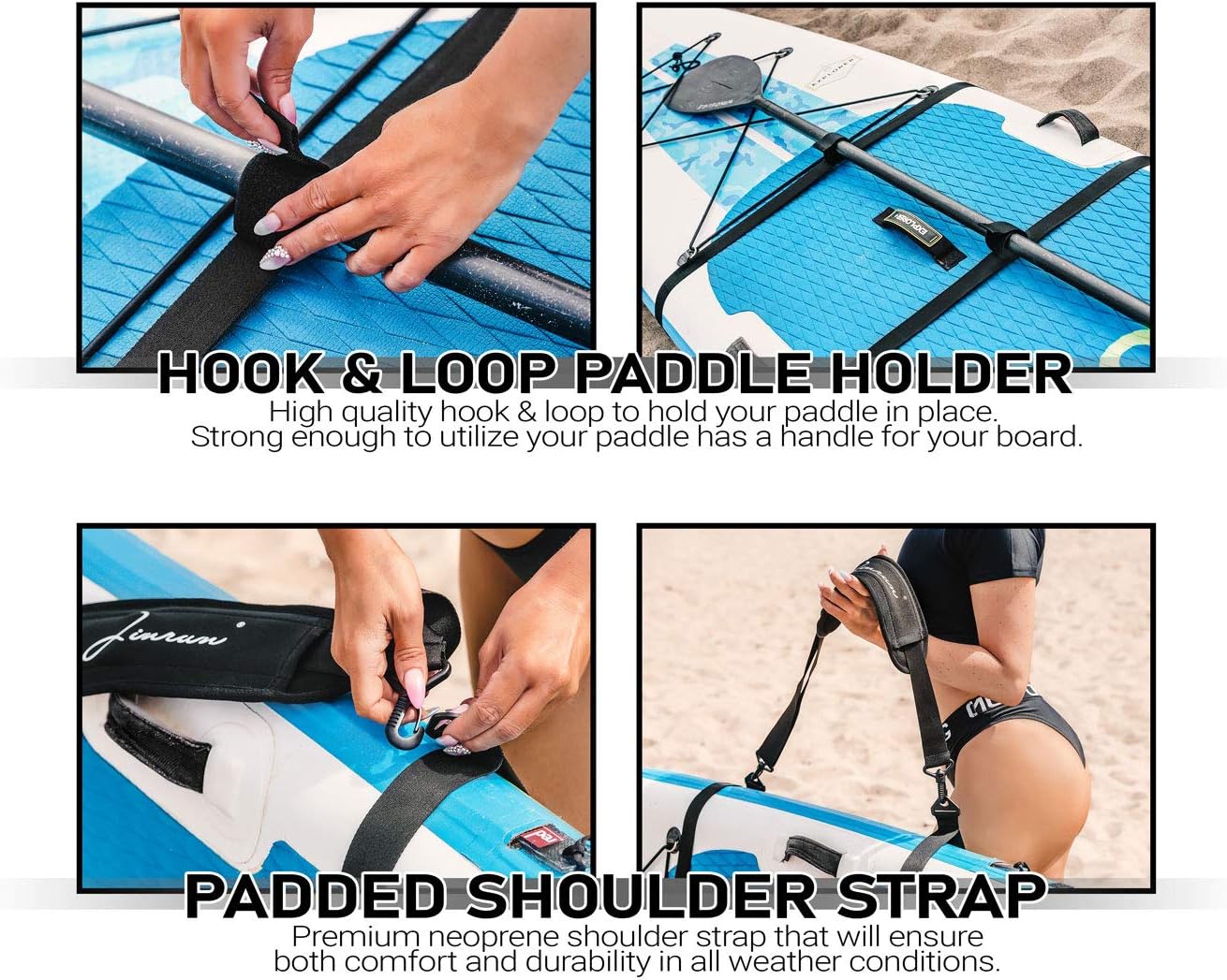 Longboards and Kayaks Jinvun Paddle Board SUP Strap Carry Strap for