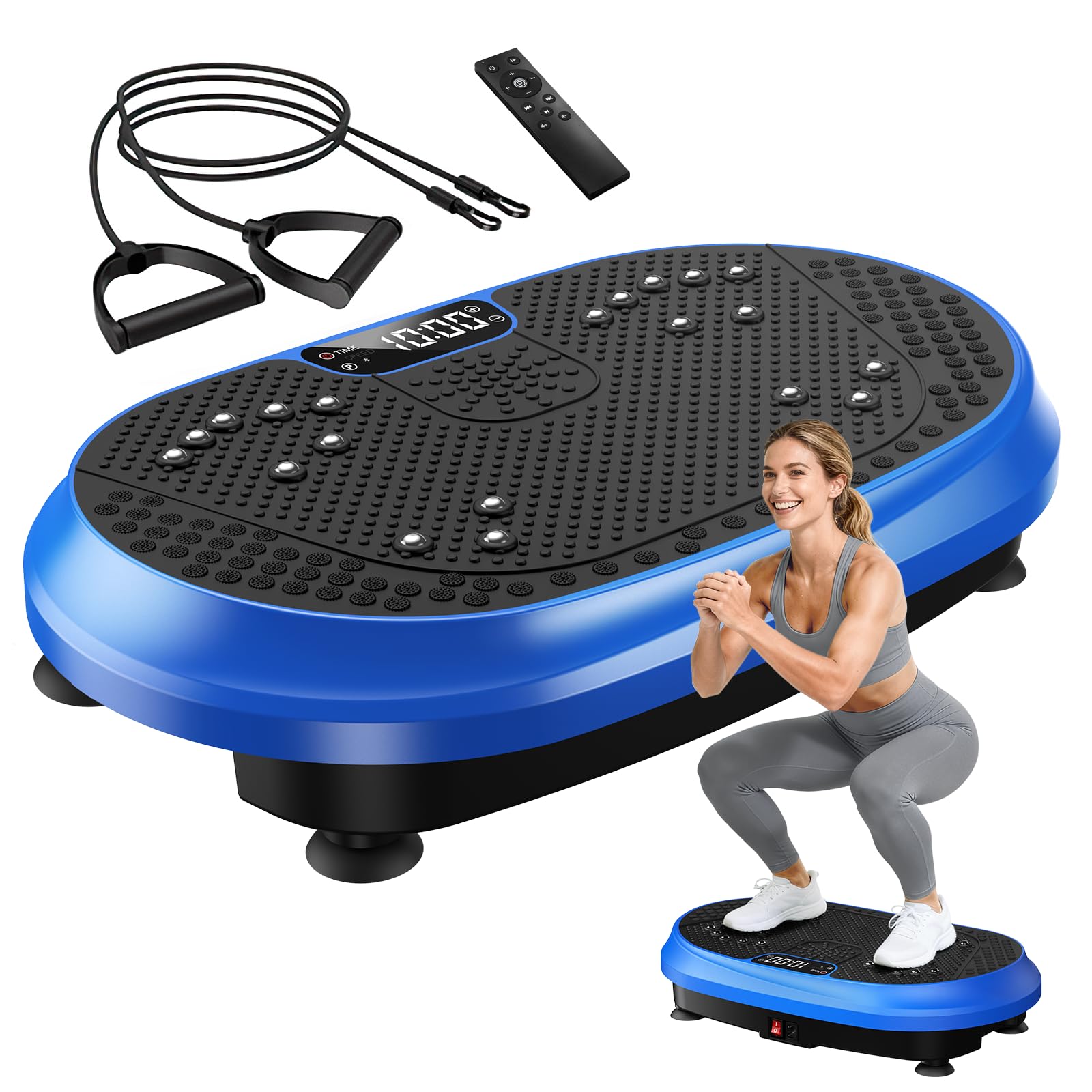 HVX Vibration Plate Exercise Machine for Lymphatic Drainage, Vibrating Fitness Platform 450 lbs Capacity Full Body Shaker Workout Equipment, Vibration Platform Machine Shaping Vibrate Board Sport Home