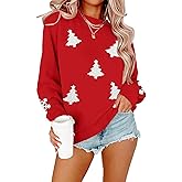 ASTANFY Merry Christmas Sweatshirts For Women: Christmas Tree Graphic Sweatshirts Grinch Long Sleeve Shirt