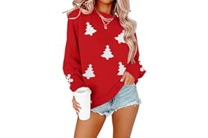 ASTANFY Merry Christmas Sweatshirts For Women: Christmas Tree Graphic Sweatshirts Grinch Long Sleeve Shirt