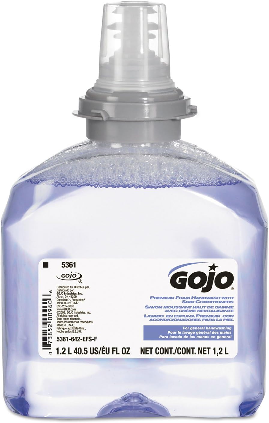 Gojo 5361-02, TFX Foam Soap 1200mL Refill, 2 Refills/Case