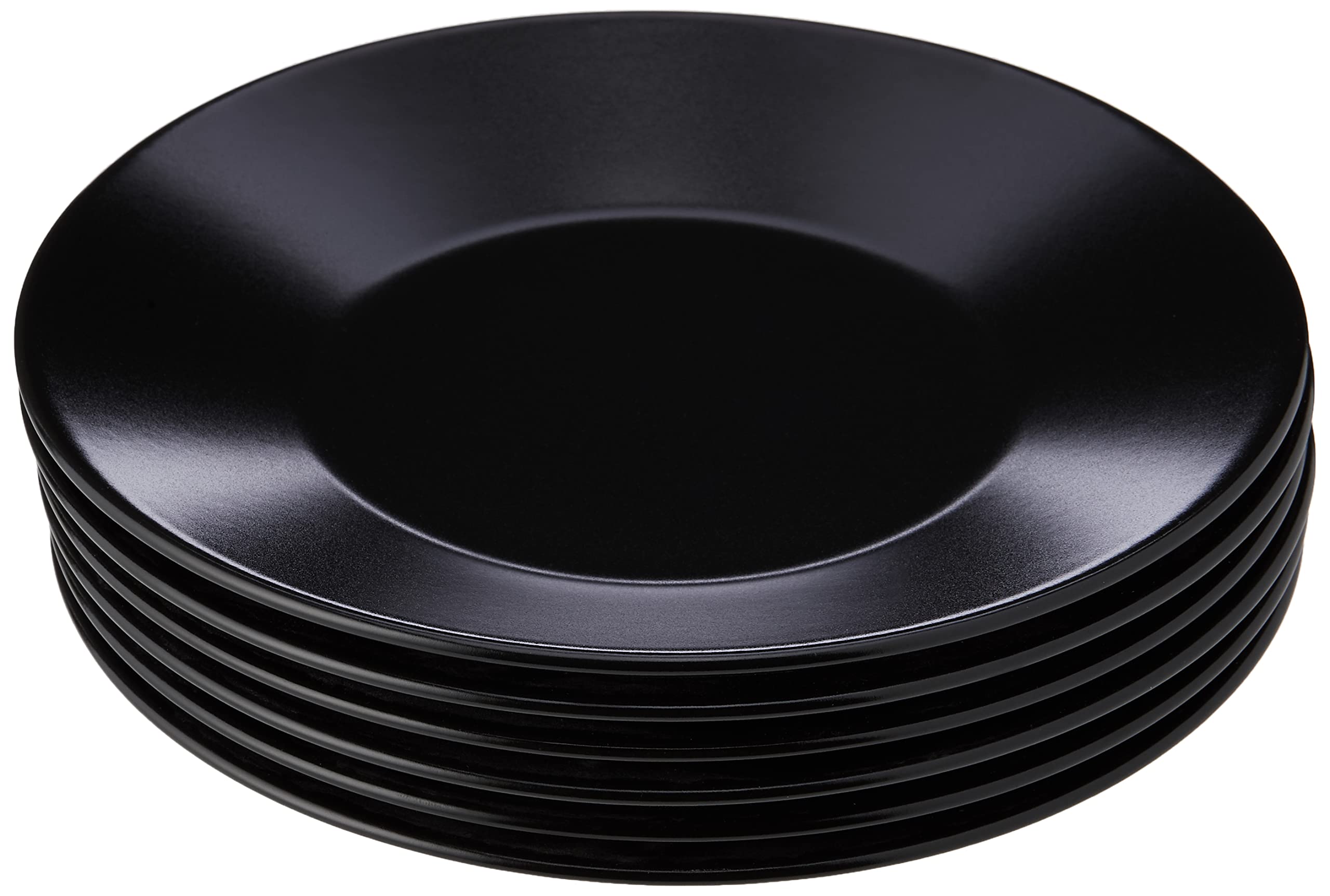 Viejo Valle Midnight Wide Rim Plates Black 21cm - Pack of 6 | Stoneware Plates