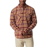 BASS Outdoor Mens Stretch Flannel Button Front Shirt with 2 Pockets Standard