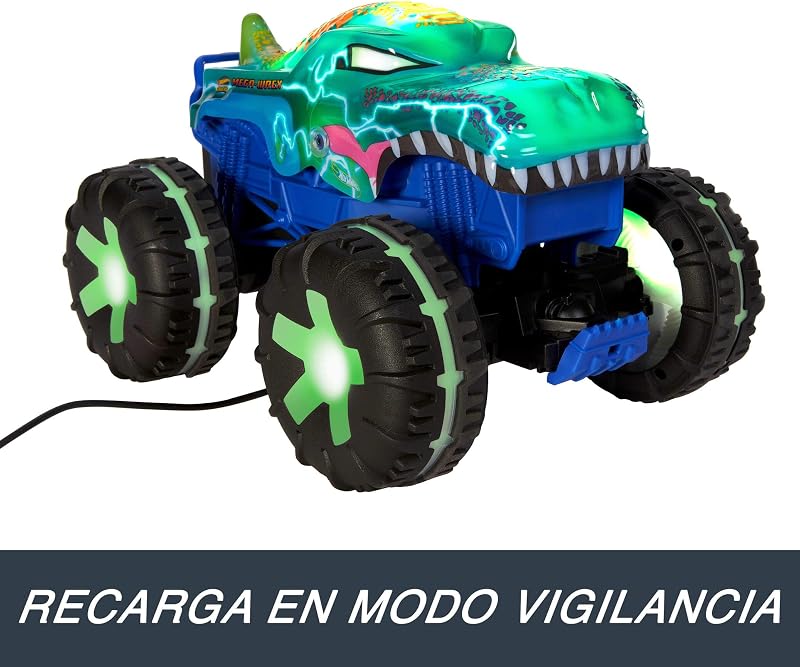 Hot Wheels Monster Trucks Controle Remoto Mega-Wrex Car, Controle de Rádio Toy Car com Luzes, Sons e 3 Modos de Jogo, +5 Anos (JBD90)