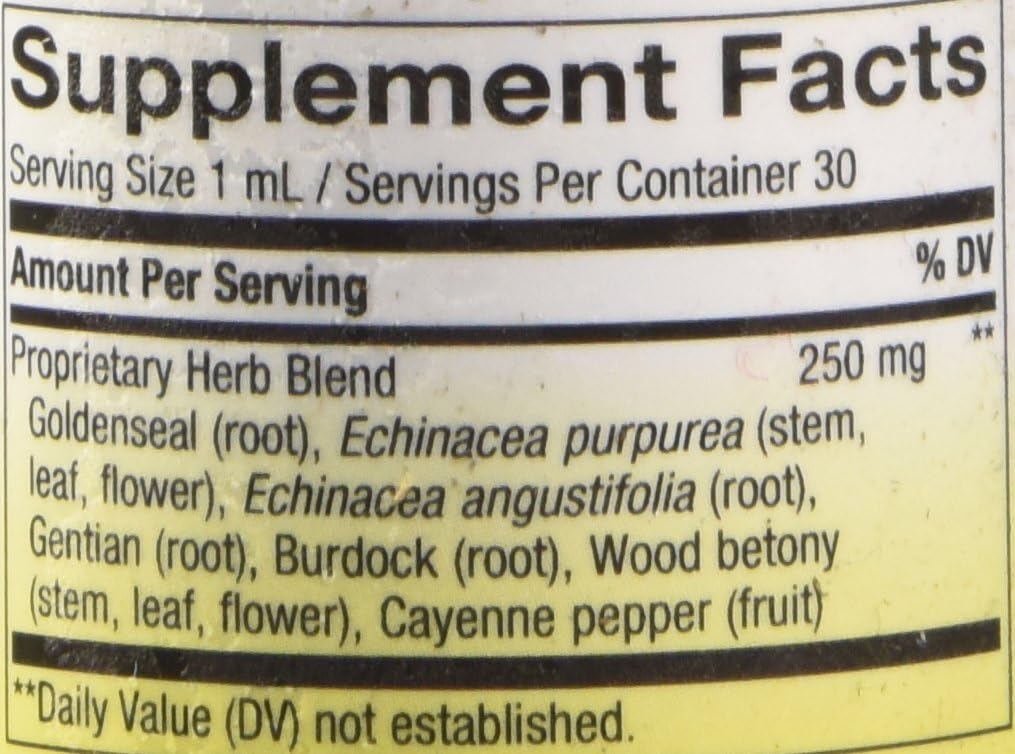 Nature's Way Premium Formula Echinacea-Goldenseal, 250 mg per serving, 99.9% Alcohol-Free, 1.01 Oz.: Health & Personal Care