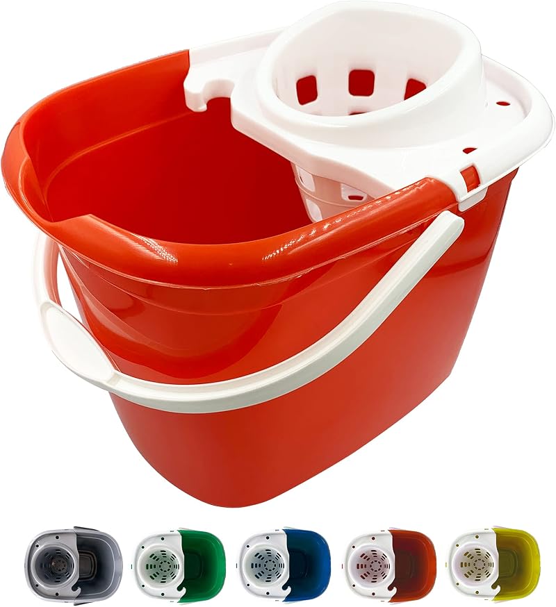 TDBS Colour Coded Mop Bucket 12L with Wringer Red – 620g