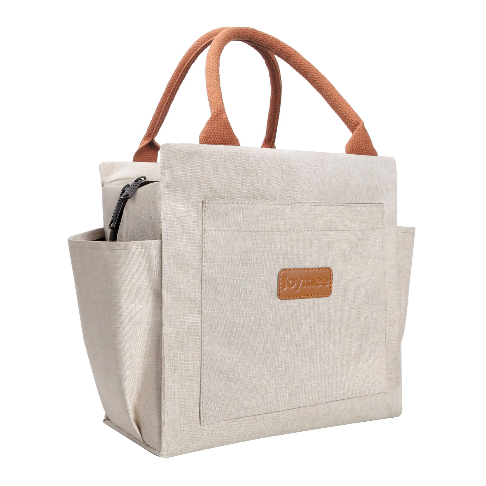 Photo 1 of Joymee Lunch Bag Women Insulated Lunch Box Reusable Leakproof Large Spacious Cooler Tote for Women Men Adult with Bottle Holder and Side Pockets for Work Office Travel Picnic - Beige