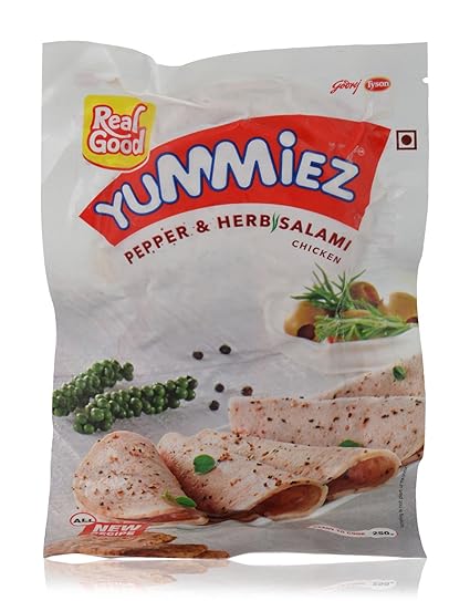 Yummiez Salami Chicken - Pepper and Herb, 250g Pouch