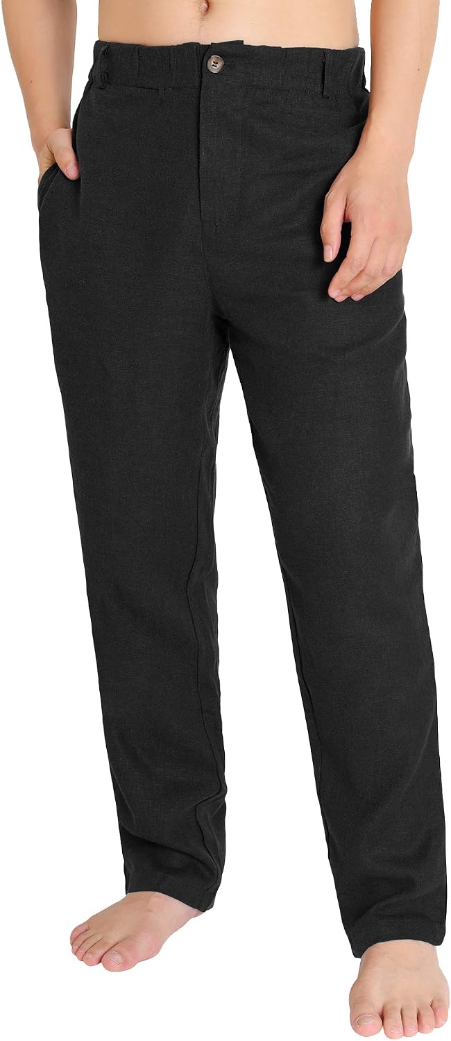 Men's Relaxed Fit Linen Pants on Sale 