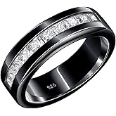 SweetJew Mens Black Wedding Band 925 Sterling Silver Ring 1ct 10 Large Princess Cut 5A Cubic Zirconia Size 10 (VBR1545_B_10)