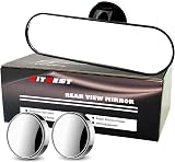 Kitbest Rear View Mirror for Driving Test Adhesive Interior Suction Cup 220x64mm