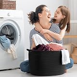 Maliton Black Basket 50x33 cm Large Foldable Laundry Hamper 68L with Handles view 9