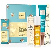 Onsen Secret Complete Nail Reboot Kit w/Cuticle Oil 10ml, Nail File 120/180 Grit Double Sided, A 3-Way Buffer Block & Cuticle Serum-15ml in Action | Super Value Pack
