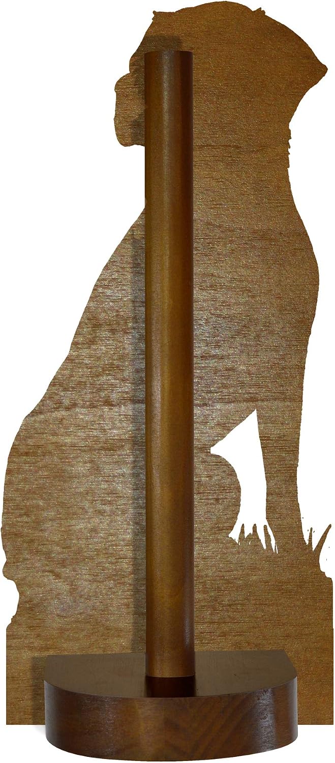 Looprints Fun Toilet Roll Storage & Kitchen Towel Holder Wooden Stand, Smiling Lab, Various Sizes - Image 4