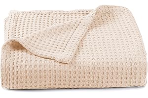 Kloovete 36” X 40” Inches Cooling Baby Waffle Weave Blanket, Ultra-Soft Lightweight Receiving Blanket for Newborn, Breathable Comfortable Baby Swaddle Blanket for Boys and Girls(Oat)