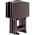 Winsome Dylan Snack Table Set with Stand, for Living Room, 26", Espresso, Set of 4 Tables