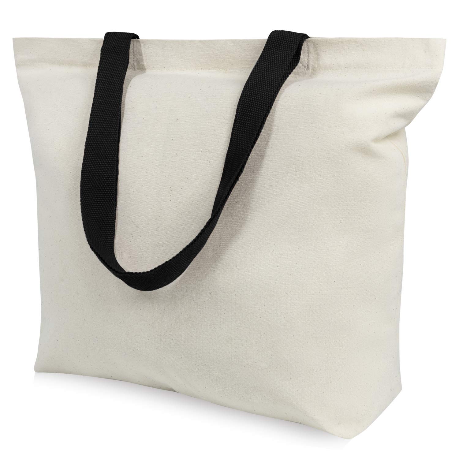 Photo 1 of TOPDesign 12-Pack Canvas Tote Bags with Magnetic Snap, Reusable Grocery Shopping Bags, DIY Your Creative Designs
